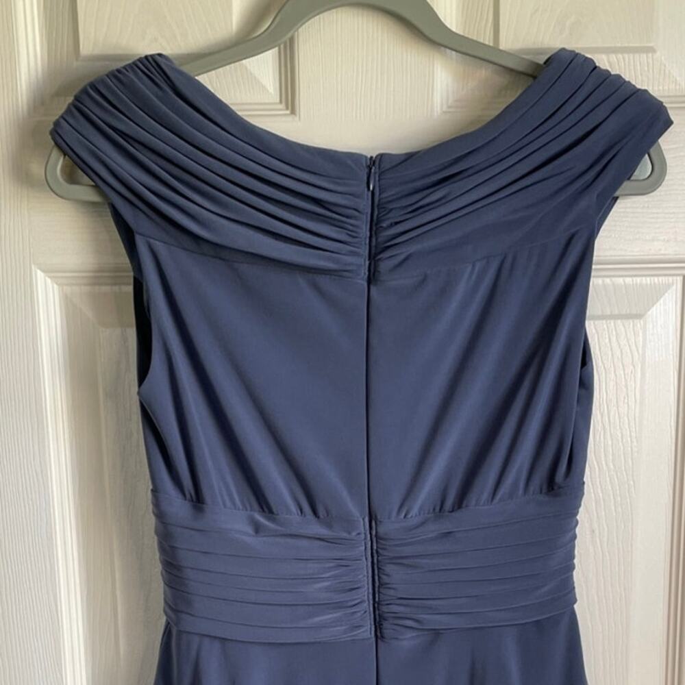 Patra Special Occasion Dress Sz 6 Blue Tiered Beaded V-Neck Sleeveless Elegant - Picture 5 of 11